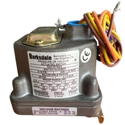 SWITCH DE PRESIÓN MANOMÉTRICA, 125-480VAC/2-24VDC, 0.4-18PSI