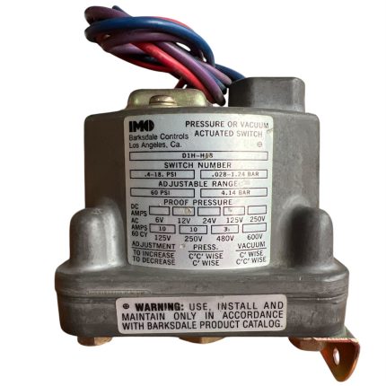 SWITCH DE PRESIÓN MANOMÉTRICA, 125-280VAC, 0.4-18PSI