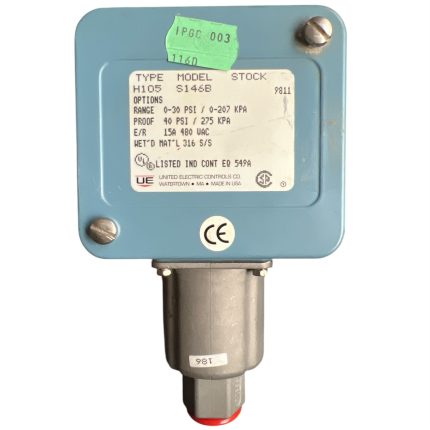 SWITCH DE PRESIÓN, 480VAC, 0-30PSI