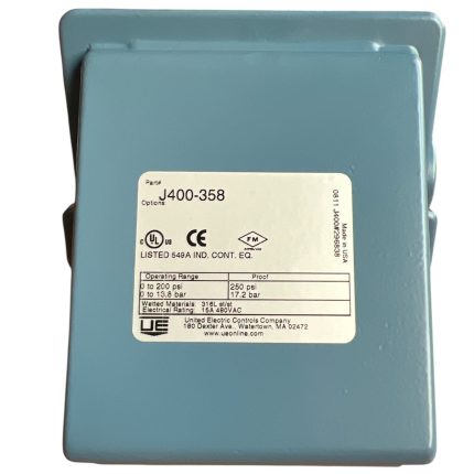 SWITCH DE PRESIÓN, 480VAC, 0-200PSI