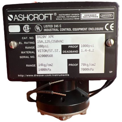 SWITCH DE PRESIÓN, 125-250VAC, 200PSI