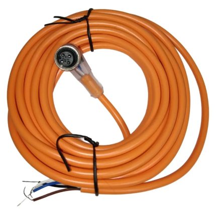 Conector M12 90° 4 Pines Hembra Cable 5m 4 Hilos Con Led Indicador para Sensor PNP