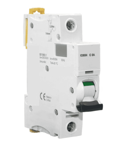 INTERRUPTOR TERMOMAGNETICO 230/400V, 6kV, 50/60HZ, 2A, 1 POLO